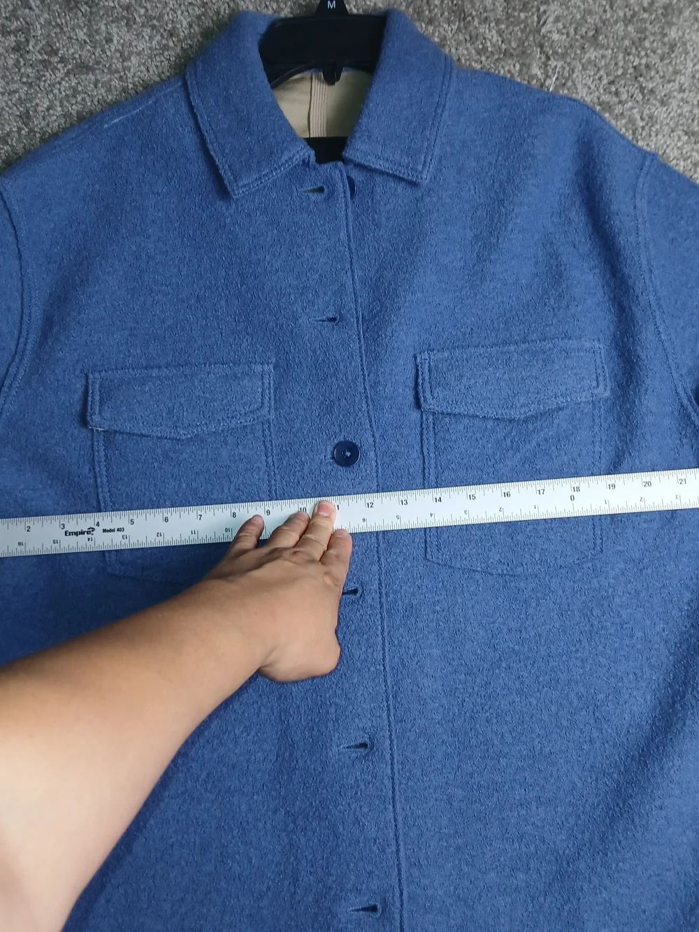Banana Republic Blue‎ Wool Jacket for Men Oversized Button Front Shacket - Small